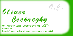 oliver csepreghy business card